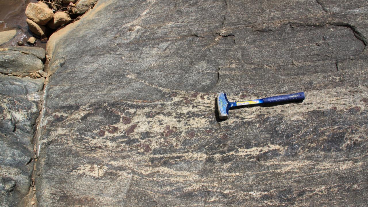 typical Precambrian gneiss, Munwatte, Sri Lanka