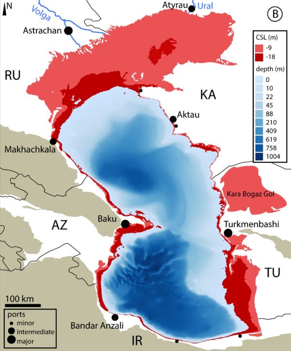 Daling van de Kaspische Zee: tegen 2100 zou 1/3 verdwenen kunnen zijn