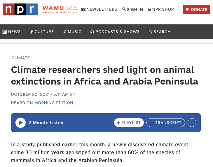 screenshot van website waar een aflevering te beluisteren is