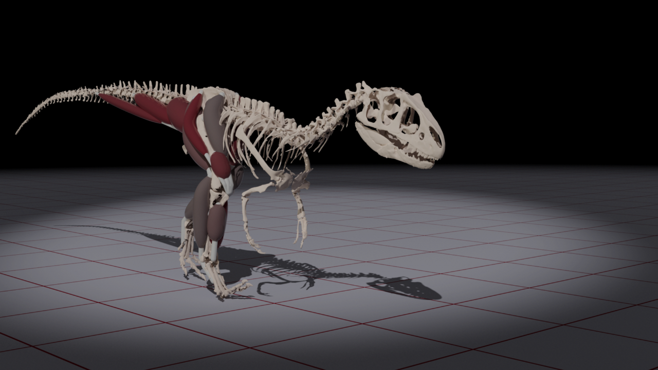 Simulatiemodel van Allosaurus voor de BBC