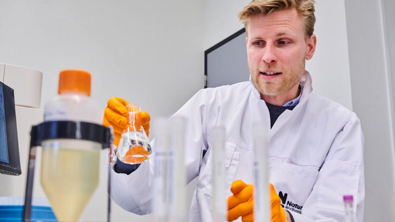 Kasper Hendriks in het lab