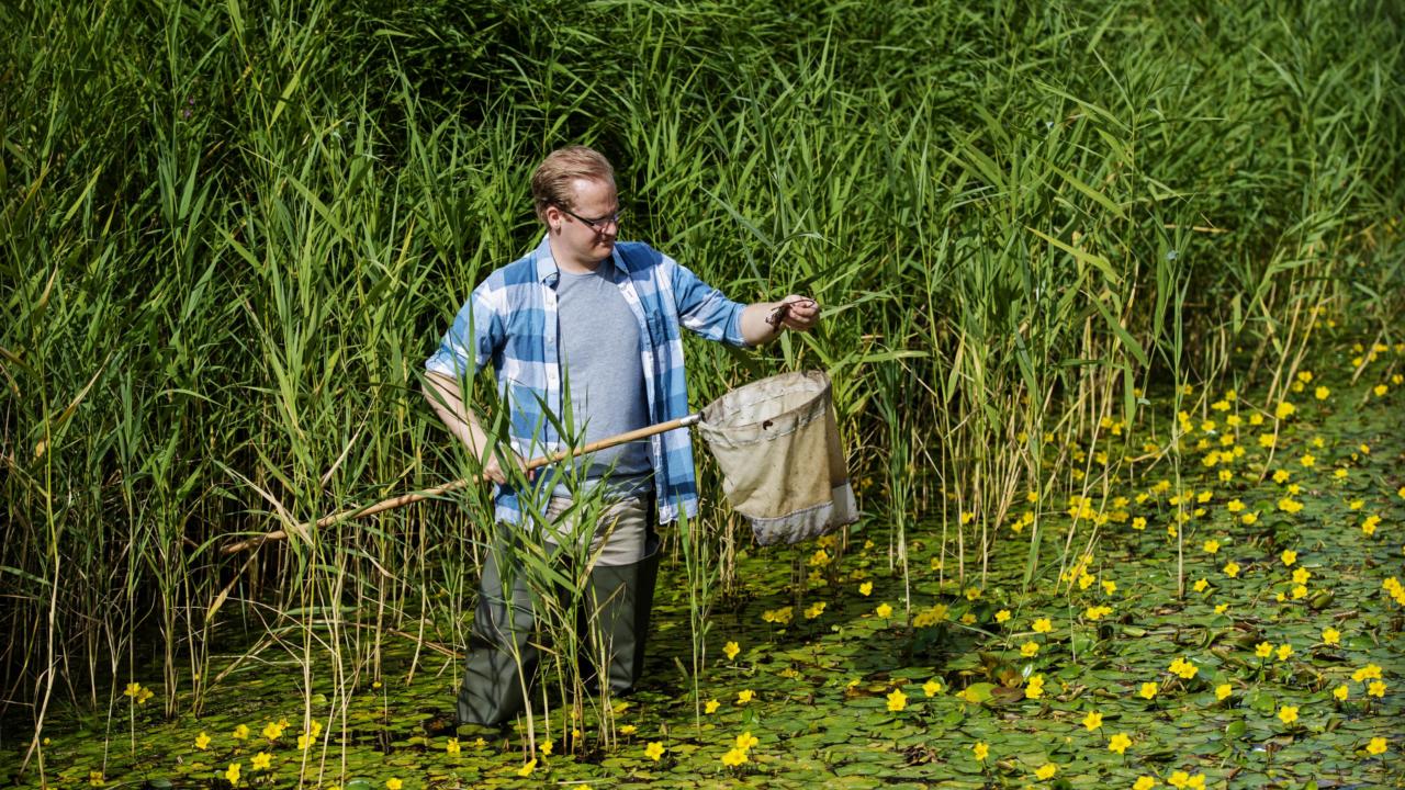 Kevin neemt een watermonster