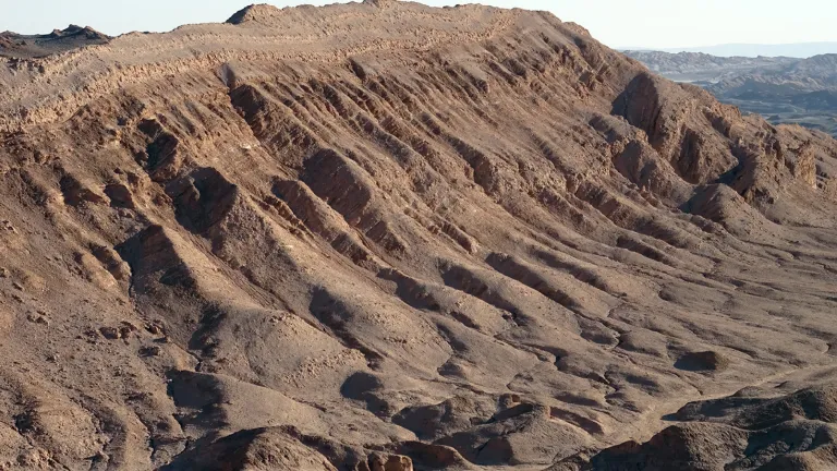Erosie van sedimentair gesteente in Valle de la Luna, Chili.