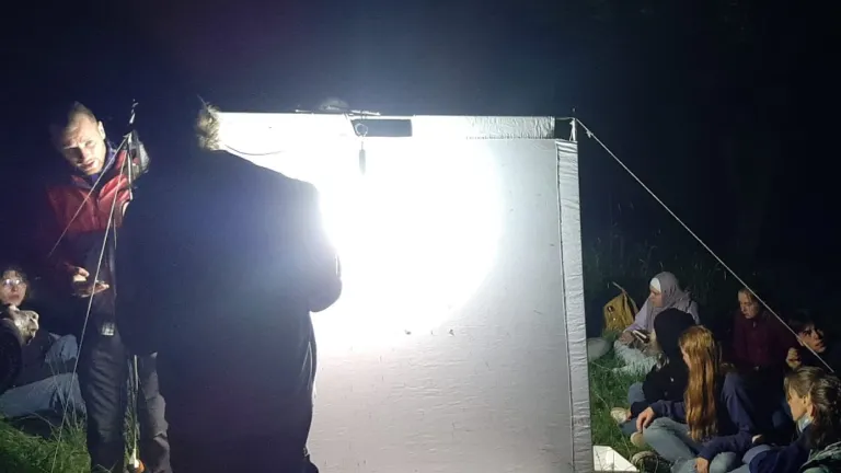 trapping insects at light, Meertensgroeve, Limburg.