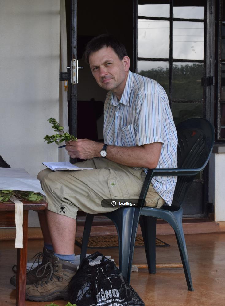 Jan Wieringa pressing plants in Swaziland