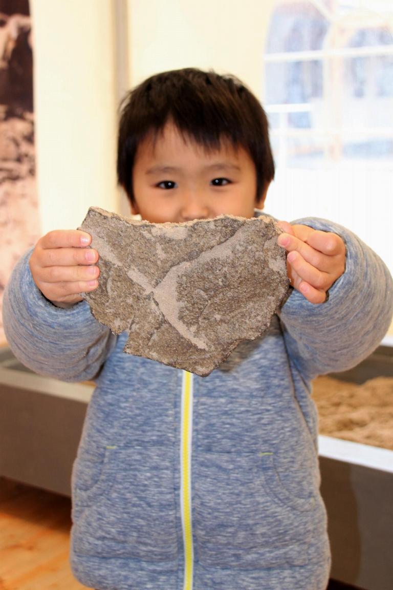 Boy with fossil